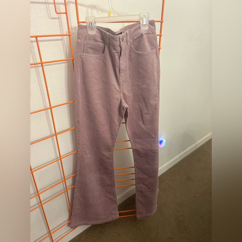 NWT Forever 21 Pink corduroy flare boot pants size large
